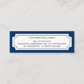 Elegant klassiek donkerblauw afstuderen contactkaartje (Achterkant)