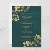 Elegant klassiek donkergroen goudbruinbruinbruin kaart (Voorkant)