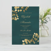 Elegant klassiek donkergroen goudbruinbruinbruin kaart (Staand voorkant)