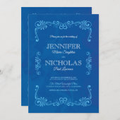 Elegant klassiek en  ontwerp voor formeel huwelijk kaart (Voorkant / Achterkant)