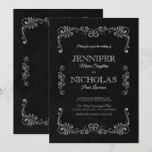 Elegant klassiek en ontwerp voor formeel huwelijk kaart (Voorkant / Achterkant)