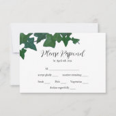 Elegant klassiek Engels Ivy kalligrafie script RSVP Kaartje (Voorkant)