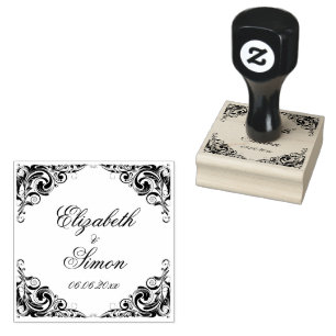 Elegant , klassiek fancy huwelijk rubberstempel