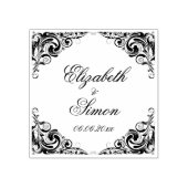 Elegant , klassiek fancy huwelijk rubberstempel (Afrduk)