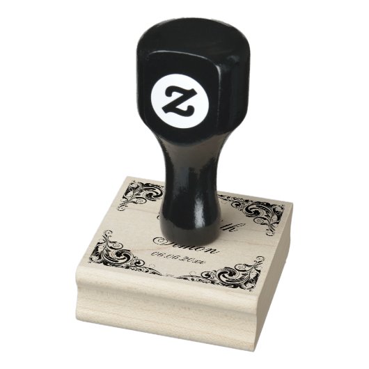 Elegant , klassiek fancy huwelijk rubberstempel (Stempel)