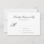 Elegant klassiek formeel calligrafiescript bruilof RSVP kaartje (Voorkant)