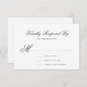 Elegant klassiek formeel calligrafiescript bruilof RSVP kaartje (Voorkant / Achterkant)