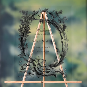 Elegant klassiek Frans rococo Bloemen Welkom Acryl Bord