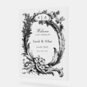 Elegant klassiek Frans rococo Bloemen Welkom Acryl Bord (Hoek)