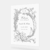 Elegant klassiek Frans rococo Bloemen Welkom Acryl Bord (Hoek)