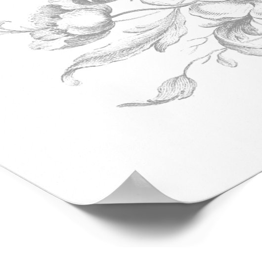 Elegant klassiek Frans rococo Bloemen Welkom Poster (Hoek)