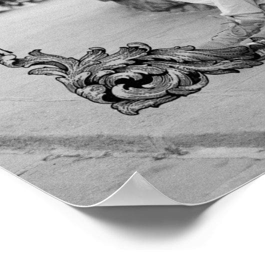 Elegant klassiek Frans rococo Bloemen Welkom Poster (Hoek)