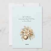 Elegant klassiek goud blauw luxe kerstboeket feestdagenkaart (Achterkant)