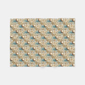 Elegant klassiek goud blauw luxe kerstboeket fleece deken (Voorkant (Horizontaal))