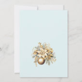 Elegant klassiek goud blauw luxe kerstboeket kaart (Achterkant)