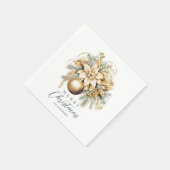 Elegant klassiek goud blauw luxe kerstboeket servet (Hoek)