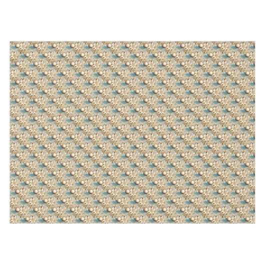 Elegant klassiek goud blauw luxe kerstboeket tafelkleed (Voorkant (Horizontaal))