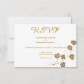 ELEGANT KLASSIEK GOUD EUCALYPTUS GLITTERS  RSVP KAART (Voorkant)