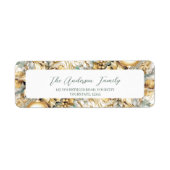 Elegant klassiek goud luxe kerstboeket etiket (Voorkant)