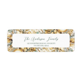 Elegant klassiek goud luxe kerstboeket etiket
