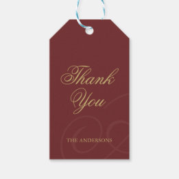 Elegant Klassiek Goud Schrift Burgundy Kerstmis Cadeaulabel