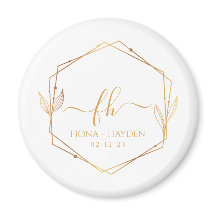 Elegant Klassiek Gouden Monogram Beginletter Trouw