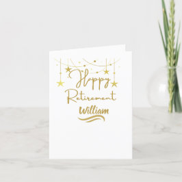 Elegant klassiek gouden script Happy Retirement Feestdagen Kaart