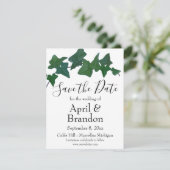 Elegant klassiek Green English Ivy script Save The Date (Staand voorkant)