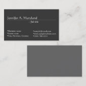 Elegant, klassiek grijs visitekaartje (Voorkant / Achterkant)