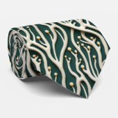 Elegant klassiek groen bloempatroon stropdas (Opgerold)