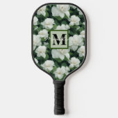 Elegant klassiek groen botanisch wit bloemwater pickleball paddle (Voorkant)