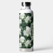 Elegant klassiek groen botanisch wit bloemwater waterfles (Rechts)