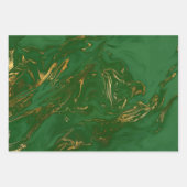Elegant klassiek groen en goudmarmer inpakpapier vel (Voorkant 2)