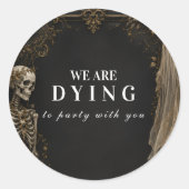 Elegant Klassiek Halloween Feest Ronde Sticker (Voorkant)