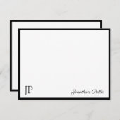 Elegant klassiek handgeschreven script tekst monog notitiekaartje (Voorkant / Achterkant)