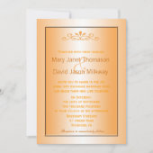 Elegant, klassiek herfst gele bladeren bruiloft kaart (Voorkant)