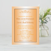 Elegant, klassiek herfst gele bladeren bruiloft kaart (Staand voorkant)