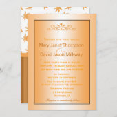 Elegant, klassiek herfst gele bladeren bruiloft kaart (Voorkant / Achterkant)