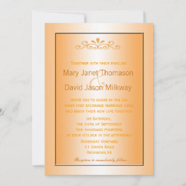 Elegant, klassiek herfst gele bladeren bruiloft kaart