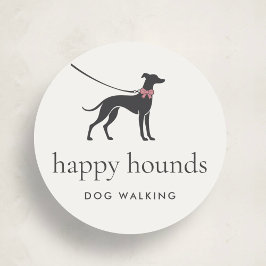Elegant klassiek honden uitlaatlogo met aangepaste ronde sticker