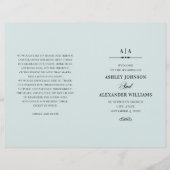 Elegant klassiek huwelijk. Blauw programma gevouwe (Voorkant)