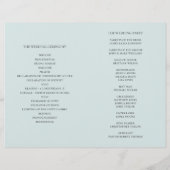 Elegant klassiek huwelijk. Blauw programma gevouwe (Achterkant)