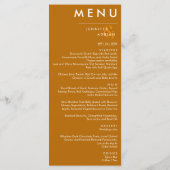 Elegant Klassiek Huwelijksmenu Menu (Achterkant)