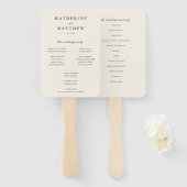 Elegant klassiek ivoor bruiloft ceremonie programm handwaaier (Voorkant en achterkant)