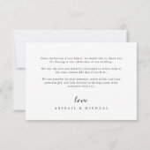 Elegant klassiek kalligrafie bruiloft bedankkaart (Achterkant)