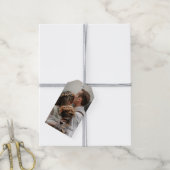 elegant klassiek kalligrafie bruiloft foto chic cadeaulabel (Met Touw)