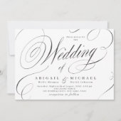 Elegant klassiek kalligrafie bruiloft kaart (Voorkant)