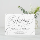 Elegant klassiek kalligrafie bruiloft kaart (Staand voorkant)
