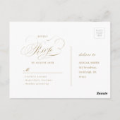 Elegant klassiek kalligrafie bruiloft RSVP Briefkaart (Achterkant)
