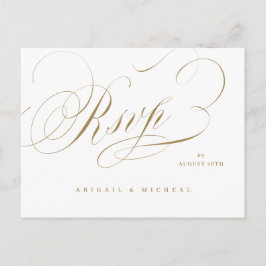Elegant klassiek kalligrafie bruiloft RSVP Briefkaart